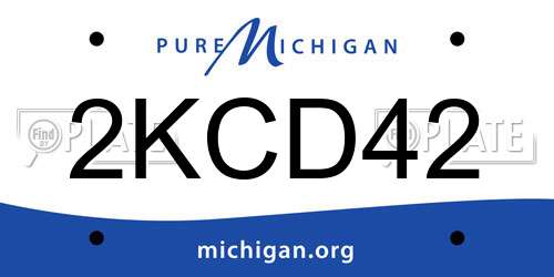 2KCD42 Michigan License Plate