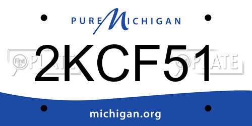 2KCF51 Michigan License Plate
