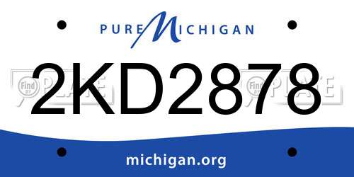2KD2878 Michigan License Plate