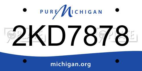 2KD7878 Michigan License Plate