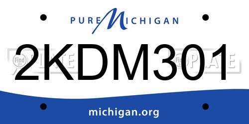 2KDM301 Michigan License Plate