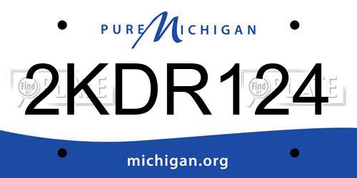 2KDR124 Michigan License Plate