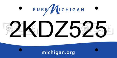 2KDZ525 Michigan License Plate