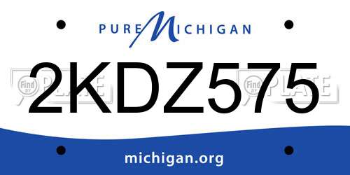 2KDZ575 Michigan License Plate