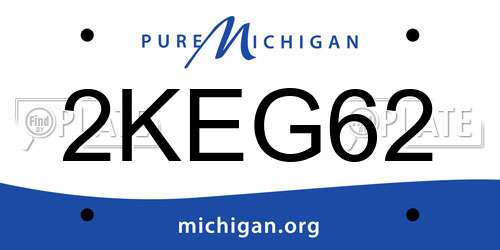 2KEG62 Michigan License Plate