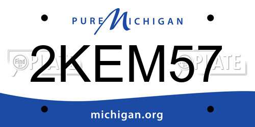 2KEM57 Michigan License Plate