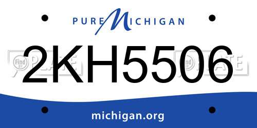 2KH5506 Michigan License Plate