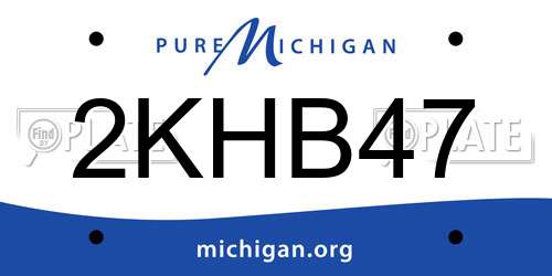 2KHB47 Michigan License Plate