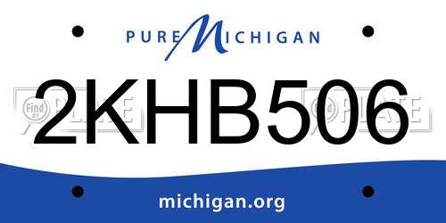 2KHB506 Michigan License Plate