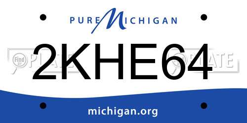 2KHE64 Michigan License Plate