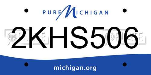 2KHS506 Michigan License Plate