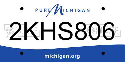2KHS806 Michigan License Plate