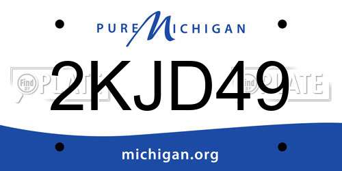 2KJD49 Michigan License Plate