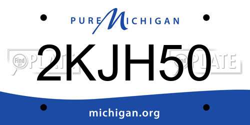 2KJH50 Michigan License Plate