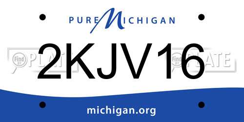 2KJV16 Michigan License Plate
