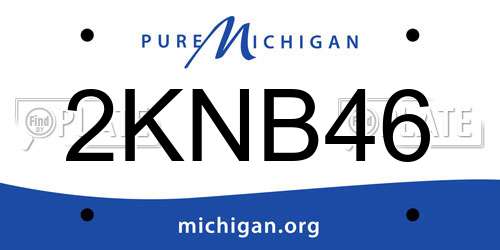 2KNB46 Michigan License Plate