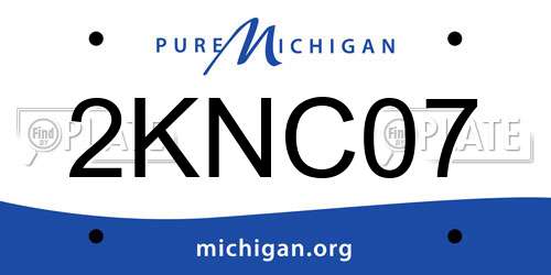 2KNC07 Michigan License Plate
