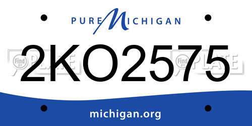 2KO2575 Michigan License Plate