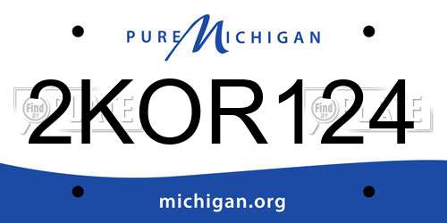 2KOR124 Michigan License Plate