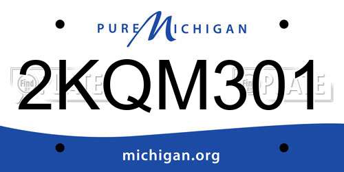2KQM301 Michigan License Plate
