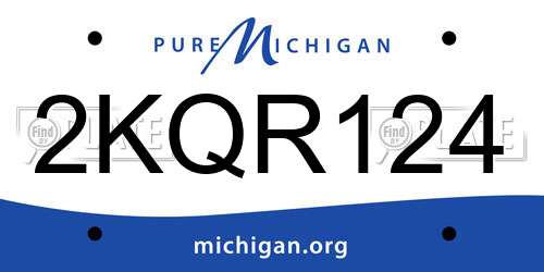 2KQR124 Michigan License Plate