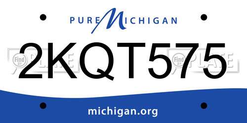 2KQT575 Michigan License Plate
