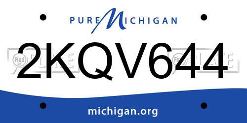 2KQV644 Michigan License Plate