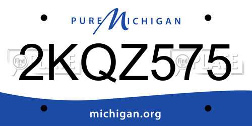 2KQZ575 Michigan License Plate