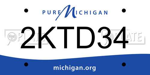 2KTD34 Michigan License Plate