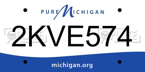2KVE574 Michigan License Plate