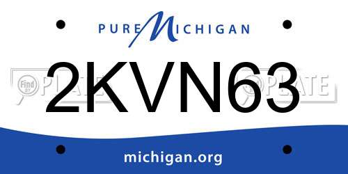 2KVN63 Michigan License Plate