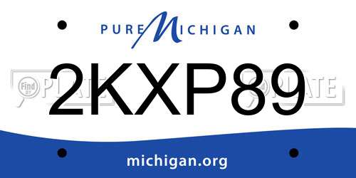 2KXP89 Michigan License Plate