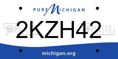2KZH42 Michigan License Plate