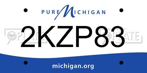 2KZP83 Michigan License Plate