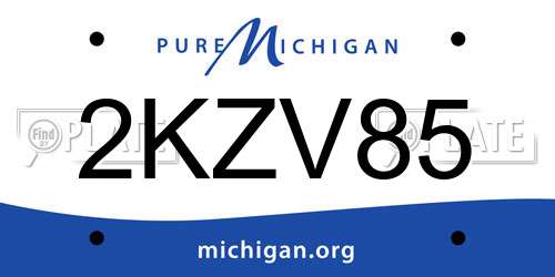 2KZV85 Michigan License Plate