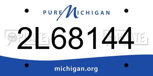 2L68144 Michigan License Plate