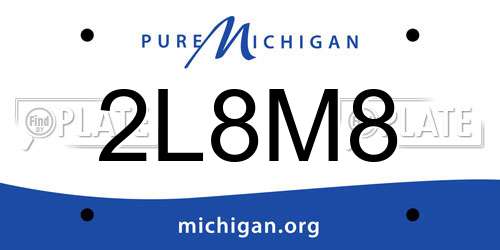 2L8M8 Michigan License Plate