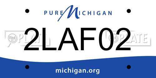 2LAF02 Michigan License Plate