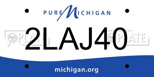 2LAJ40 Michigan License Plate