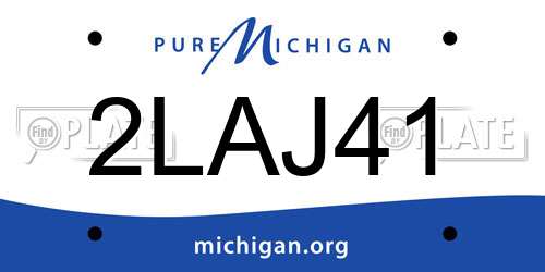 2LAJ41 Michigan License Plate
