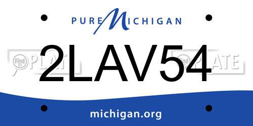 2LAV54 Michigan License Plate