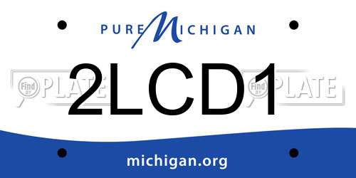 2LCD1 Michigan License Plate