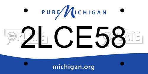2LCE58 Michigan License Plate
