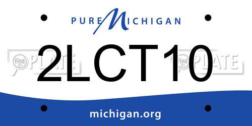 2LCT10 Michigan License Plate