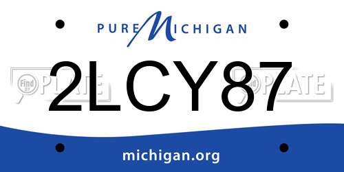 2LCY87 Michigan License Plate