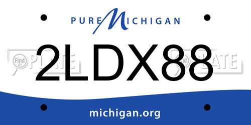 2LDX88 Michigan License Plate