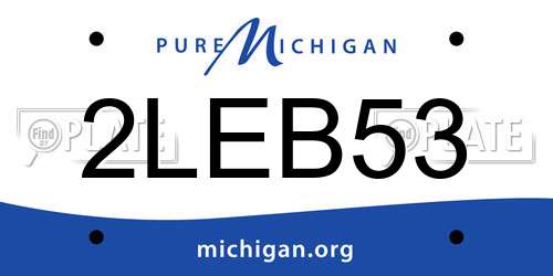 2LEB53 Michigan License Plate