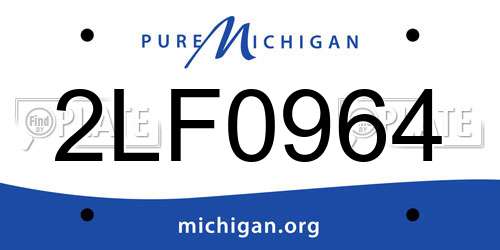 2LF0964 Michigan License Plate