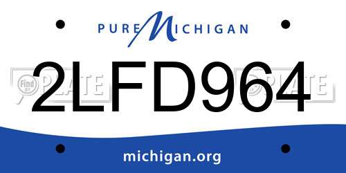 2LFD964 Michigan License Plate