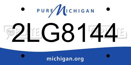 2LG8144 Michigan License Plate